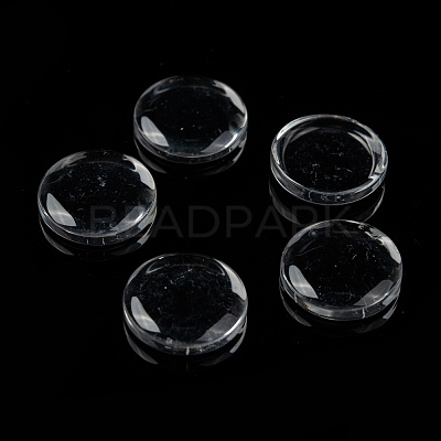 18MM Double-side Flat Round Transparent Glass Cabochons for Photo Craft Jewelry Making X-GGLA-S601-1-1