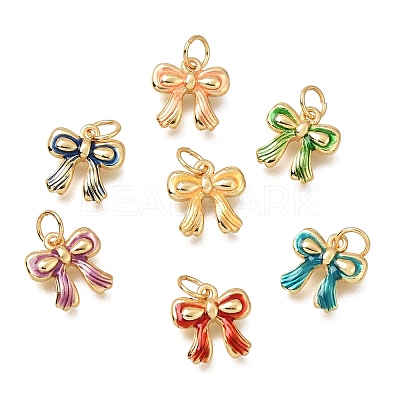 Brass Enamel Pendants KK-G605-11G-1