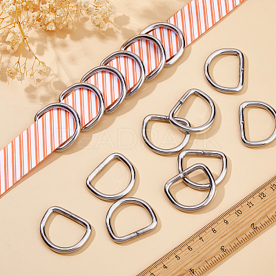 20Pcs Iron D Rings IFIN-DC0001-10-1