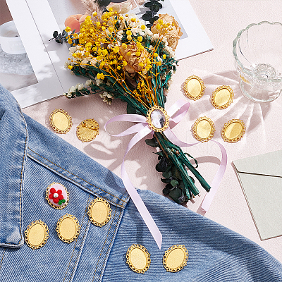 20Pcs Alloy Brooch Findings FIND-PH0028-99G-1