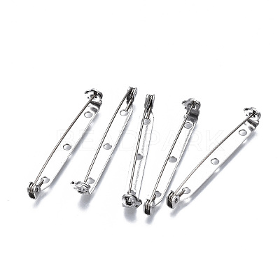 Tarnish Resistant 201 Stainless Steel Brooch Pin Back Safety Catch Bar Pins STAS-S117-022F-1