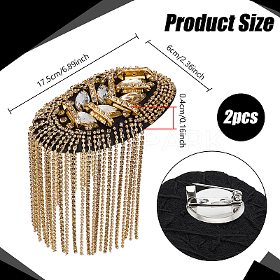 Non-woven Fabric with Rhinestones and Iron Epaulettes DIY-WH0671-431B-1