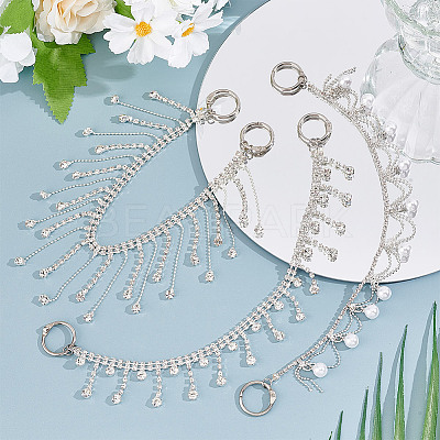 Brass Glass Rhinestone Shoe Decoration Chain FIND-GO00008-1