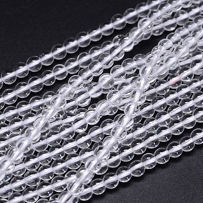 Round Natural Grade A Quartz Crystal Beads Strands G-H1648-4mm-01N-A-1