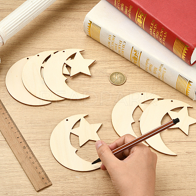 Unfinished Blank MDF Pendants Set for Painting Arts WOOD-WH20008-13J-1