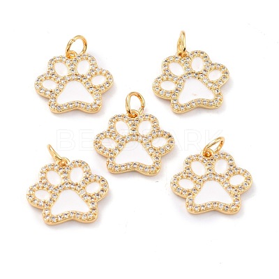 Real 18K Gold Plated Brass Micro Pave Cubic Zirconia Charms ZIRC-L100-085G-09-1