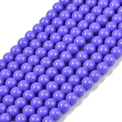 Painted Glass Bead Strands X-DGLA-S071-8mm-B41-1