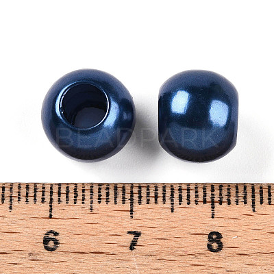 ABS Plastic Imitation Pearl European Beads MACR-R530-12mm-A65-1