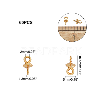 Ion Plating(IP) 304 Stainless Steel Cup Pearl Peg Bails Pin Pendants STAS-UN0009-04G-1
