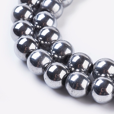 Synthetic Magnetic Hematite Beads Strands G-H1098-1-1