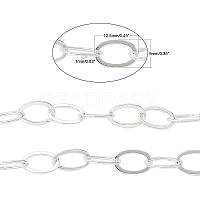 Electroplate Brass Paperclip Chains CHC-L019-31S-1
