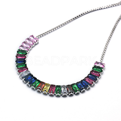 Brass Cubic Zirconia Bolo Tennis Bracelets BJEW-I272-02A-1