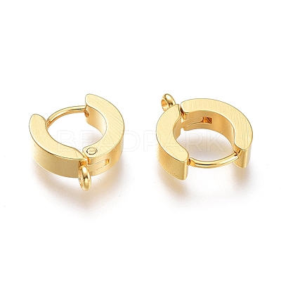 Ion Plating(IP) 304 Stainless Steel Huggie Hoop Earrings Findings STAS-I167-01C-G-1