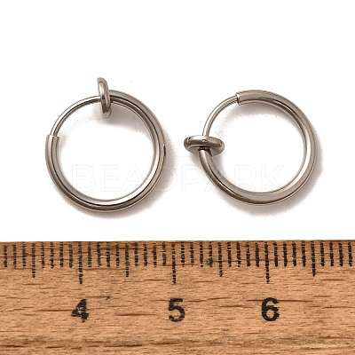 Tarnish Resistant 304 Stainless Steel Retractable Clip-on Hoop Earrings STAS-I097-078P-1