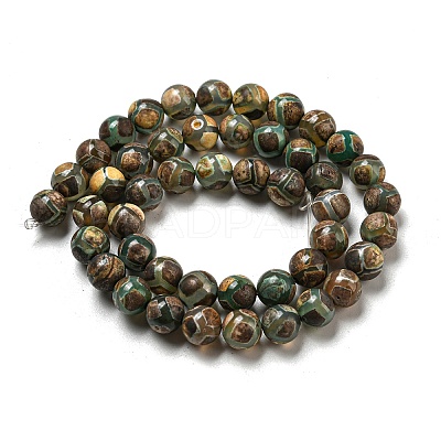 Tibetan Style dZi Beads Strands G-P526-D09-02-1