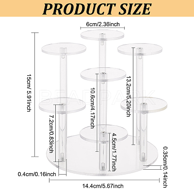 7-Tier Round Transparent Acrylic Display Stand Risers ODIS-WH0026-04-1