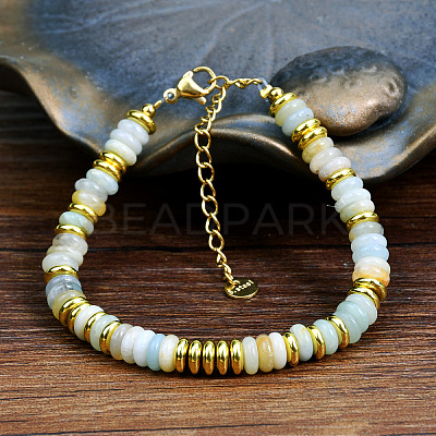 Natural Flower Amazonite Rondelle Beaded Bracelets FS-WGEAC01-04-1