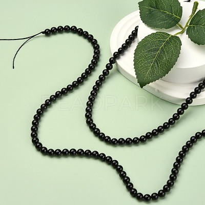 Grade A Natural Tourmaline Round Bead Strands G-L417-10-6mm-1