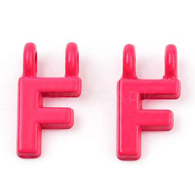 Rack Plating Spray Painted Alloy 2-Loop Link Pendants PALLOY-N176-01F-1