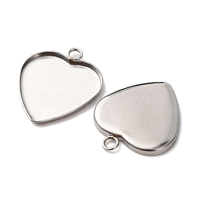 304 Stainless Steel Pendant Cabochon Settings STAS-D379-09C-P-1