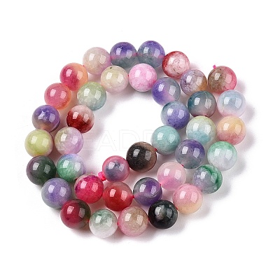 Dyed Natural White Jade Beads Strands G-T138-10mm-210-16-1