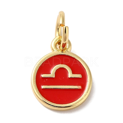 Real 18K Gold Plated Brass Enamel Charms KK-L216-001G-K03-1