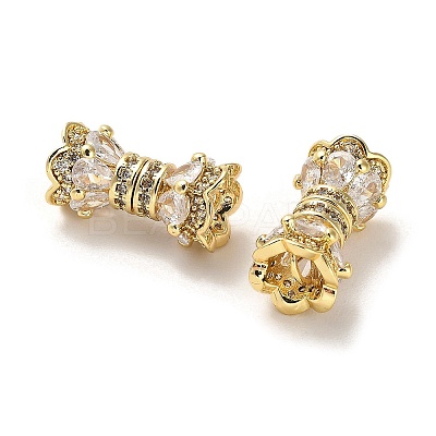 Brass Micro Pave Cubic Zirconia Beads ZIRC-P112-05G-03-1