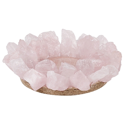Natural Rose Quartz Candle Holders PW-WG74475-01-1
