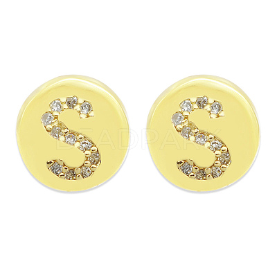 Brass Micro Pave Clear Cubic Zirconia Beads KK-T030-LA843-SX3-1
