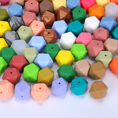 Hexagonal Silicone Focal Beads SI-JX0020A-10-1