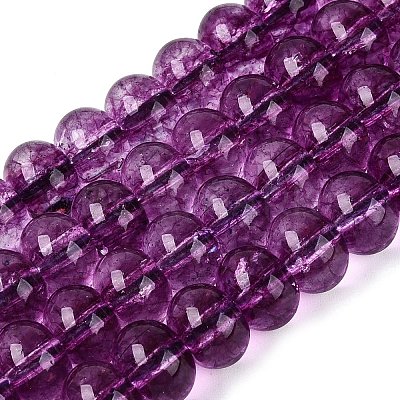Crackle Transparent Glass Beads Strands GLAA-N074-02B-05-1