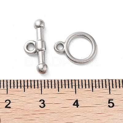Non-Tarnish 304 Stainless Steel Ring Toggle Clasps X-STAS-A092-09G-P-1