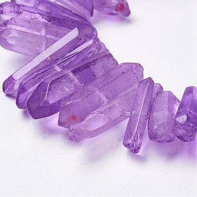 Natural Quartz Crystal Points Beads Strands G-K181-B04-1