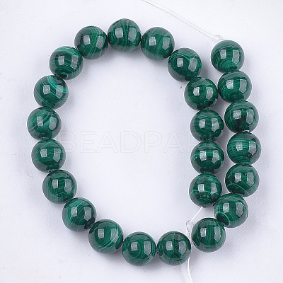 Natural Malachite Beads Strands G-S333-8mm-028-1