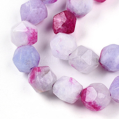 Dyed Natural White Jade Beads Strands G-T139-8mm-45S-1