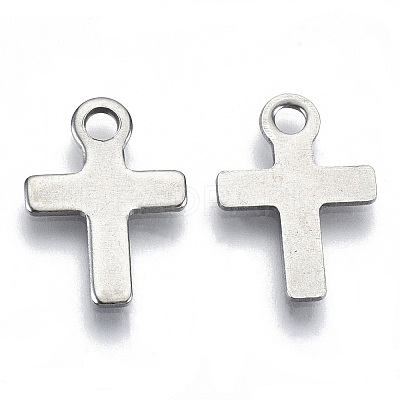 Non-Tarnish 201 Stainless Steel Tiny Cross Charms STAS-R116-080-1