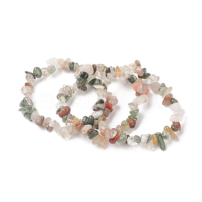 Unisex Chip Natural Gemstone Beaded Stretch Bracelets BJEW-S143-35-1