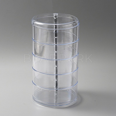 5-Layer Rotating Plastic Jewelry Storage Boxes AJEW-WH0258-621C-1