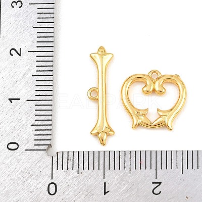 Heart Brass Toggle Clasps KK-G548-43G-04-1