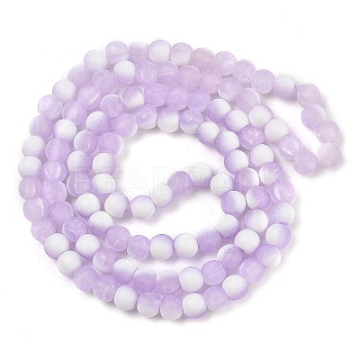 Frosted Crackle Glass Beads Strands GLAA-U001-6mm-M04-1