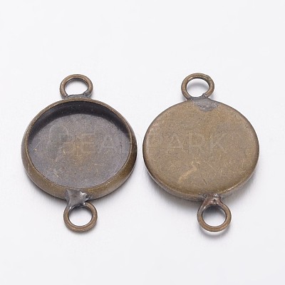 Brass Cabochon Connector Settings KK-E058-AB-NF-1