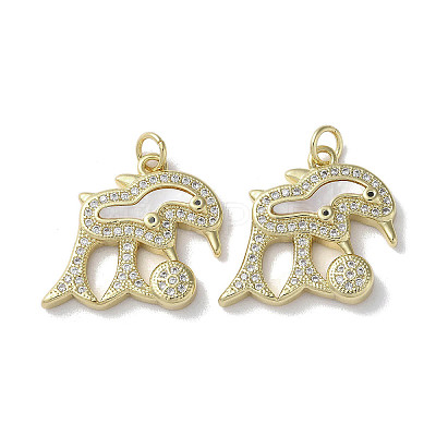Brass Micro Pave Cubic Zirconia Pendants KK-G485-27D-G-1