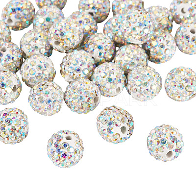 30Pcs Pave Disco Ball Beads RB-TA0001-26C-1