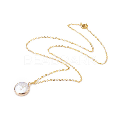Plated Natural Baroque Pearl Keshi Pearl Beads Jewelry Sets SJEW-JS00977-1