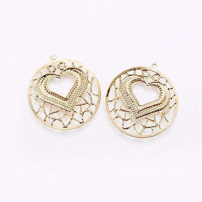 Iron Filigree Pendants X-IFIN-F158-49G-1