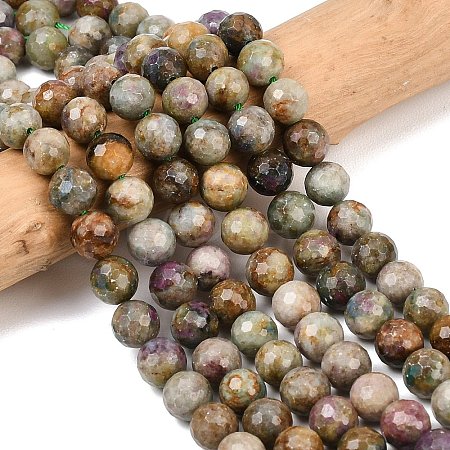 Natural Red Corundum Beads Strands G-K405-A01-7.5-8mm-1