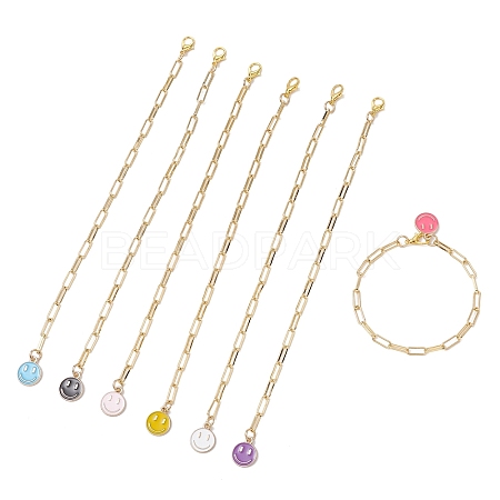 Brass Paperclip Chain Bracelets for Women BJEW-JB12541-1