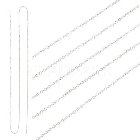925 Sterling Silver Flat Cable Chains STER-PH0002-12-1