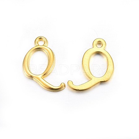 Golden Plated Alloy Letter Pendants PALLOY-J718-01G-Q-1