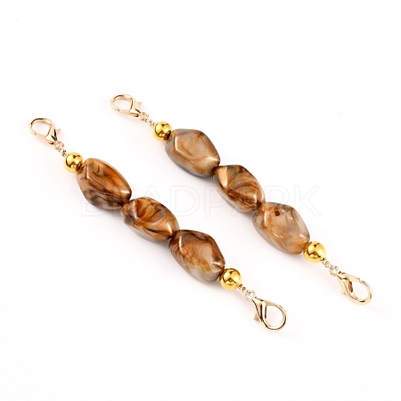 Imitation Gemstone Resin Beaded Purse Strap Extender FIND-WH0005-89C-1
